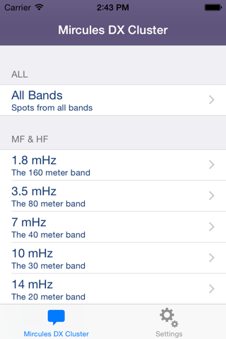 Mircules DX Cluster screenshot 2