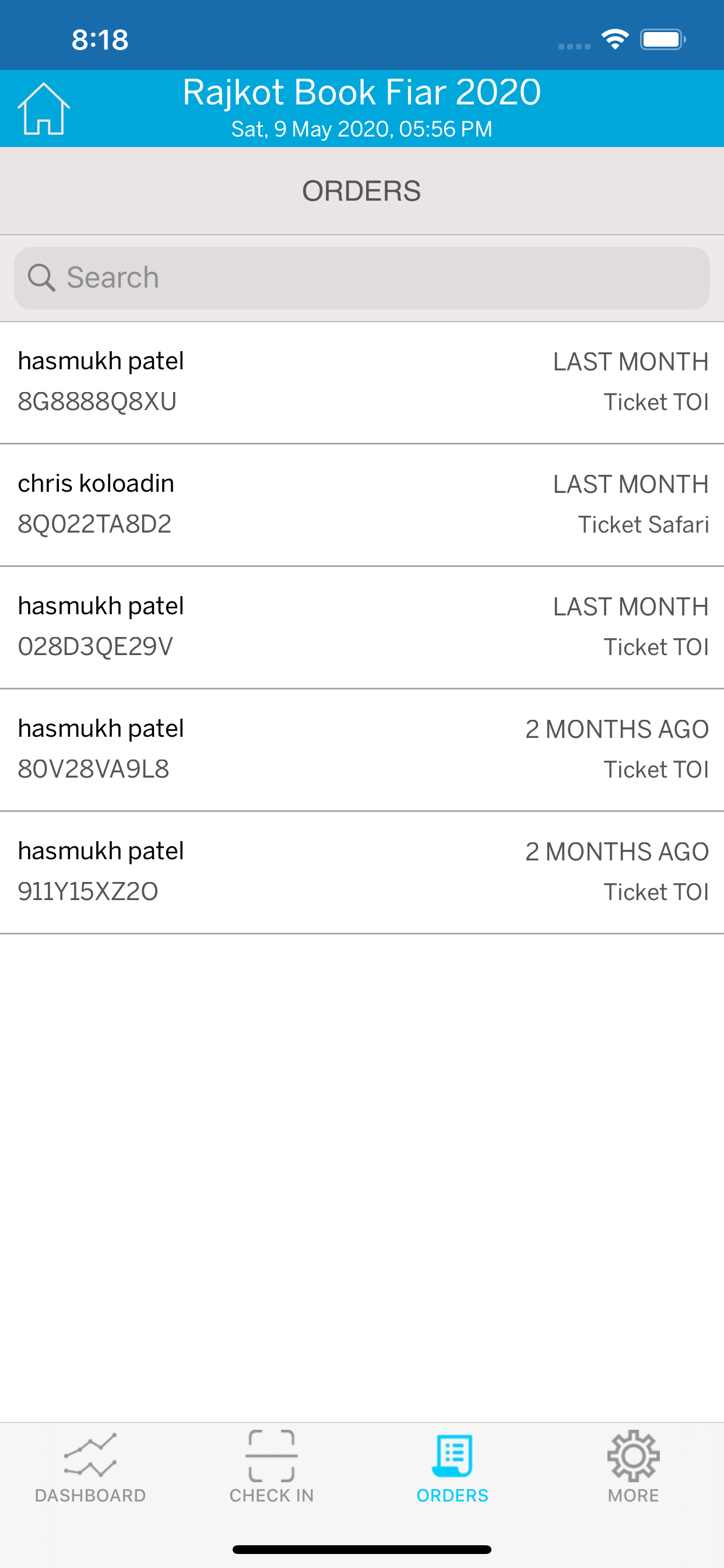 Paytix Organiser