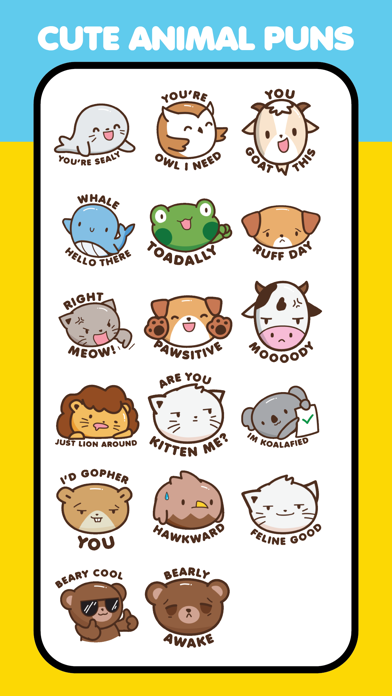 Cute Animal Puns iPhone screenshot