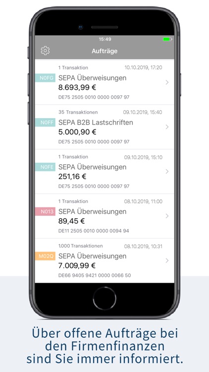 Unterschriftenmappe Bankkunden