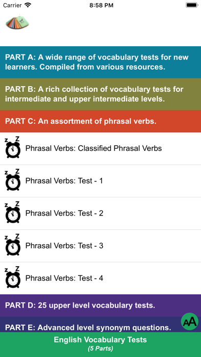 English Vocabulary Tests Screenshot