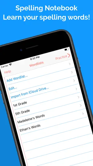 Spelling Notebook: Learn, Test screenshot 1