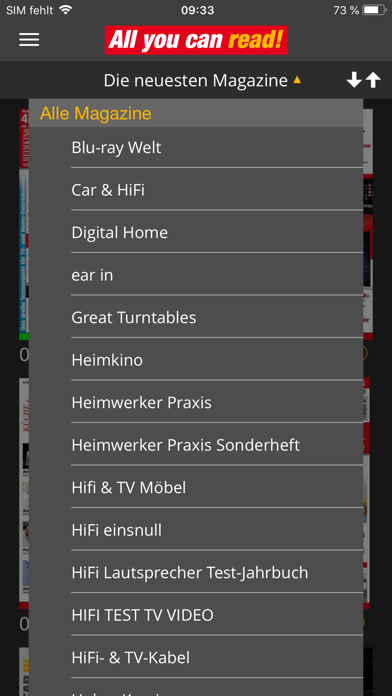 All you can read-Zeitschriften Screenshot