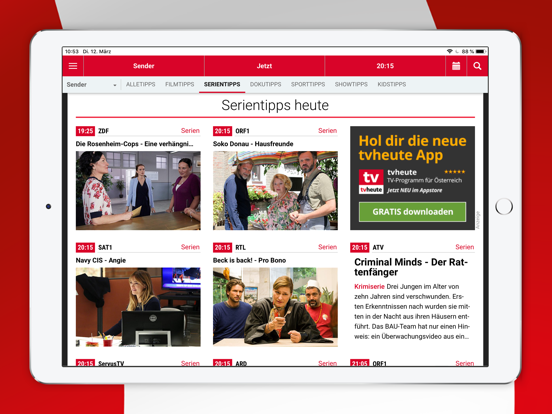 tvheute TV Programm Österreich iPad screenshot 8 - Entertainment app