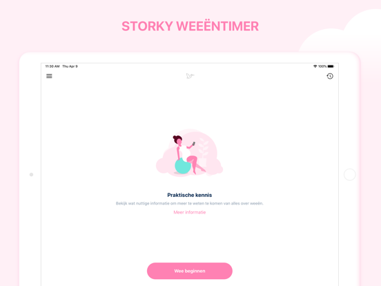 Storky - weeëntimer iPad app afbeelding 1