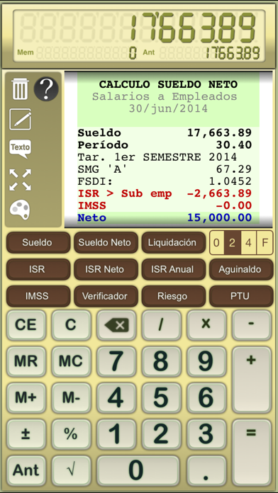 ISR calculadora Screenshot