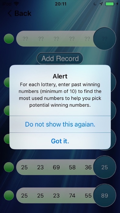 My Lottery App iPhone screenshot 5 - Entertainment app