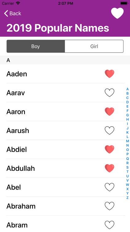 A-Z Baby Names