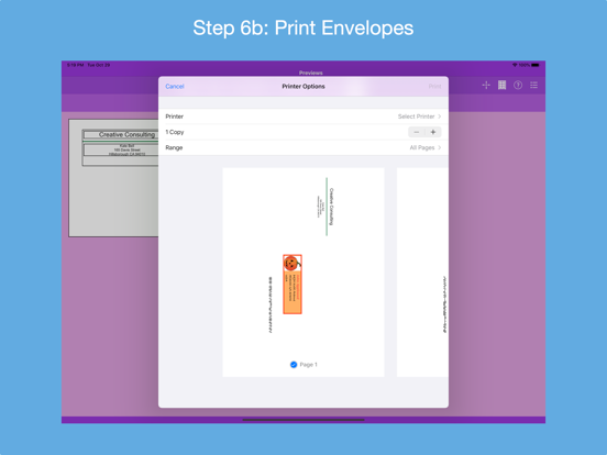 Addressed Envelope Designer iPad screenshot