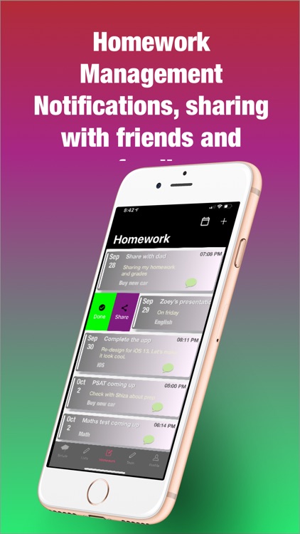 Schule: Shared Todo & Homework