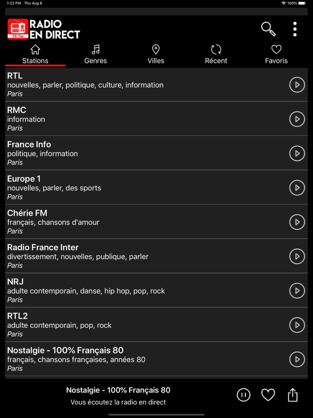 Radio en direct France en App Store
