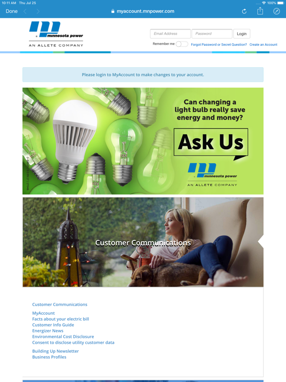 Minnesota Power iPad screenshot 2 - Utilities app
