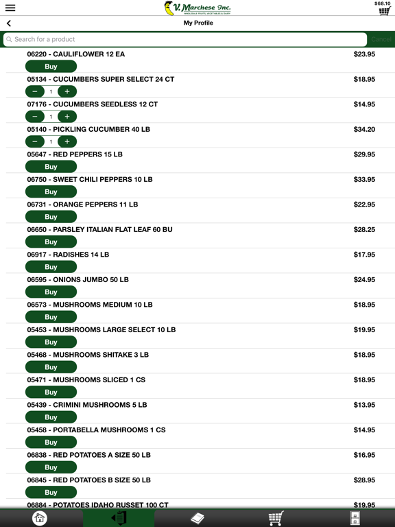 V. Marchese Checkout iPad screenshot