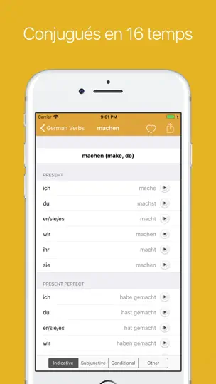 Capture d'écran de Quickverbes Allemands sur iPhone 2