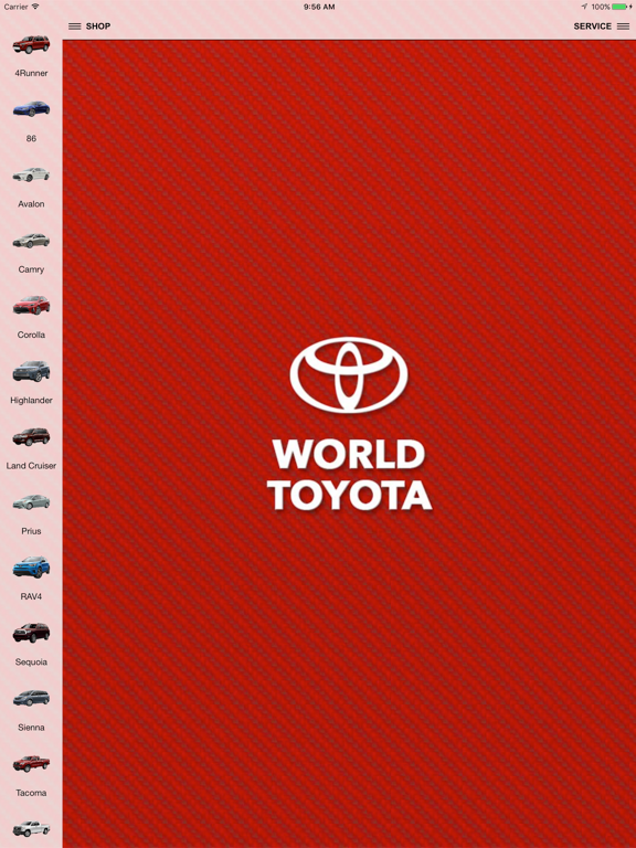 World Toyota Dealer App iPad screenshot 1 - Shopping app