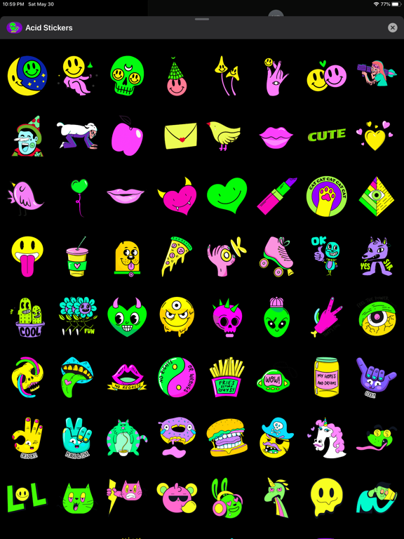 Acid Stickers: Trippy Fun iPad screenshot