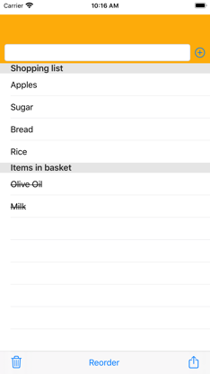 Basic Shopping List screenshot 1