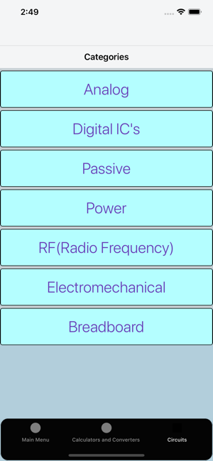 ‎Electronics Circuit Calculator Screenshot