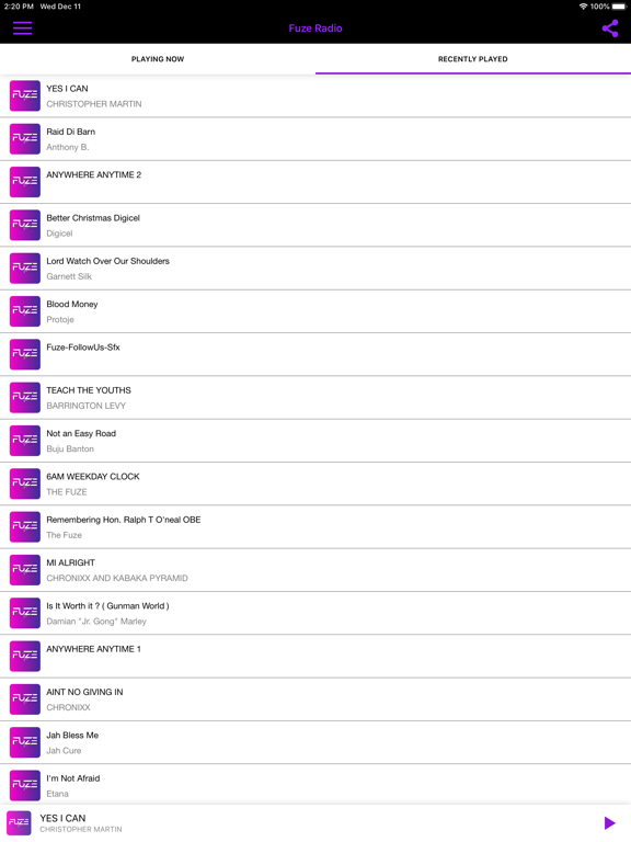 Fuze Radio iPad screenshot 2 - Music app