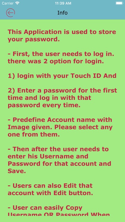 Store Password