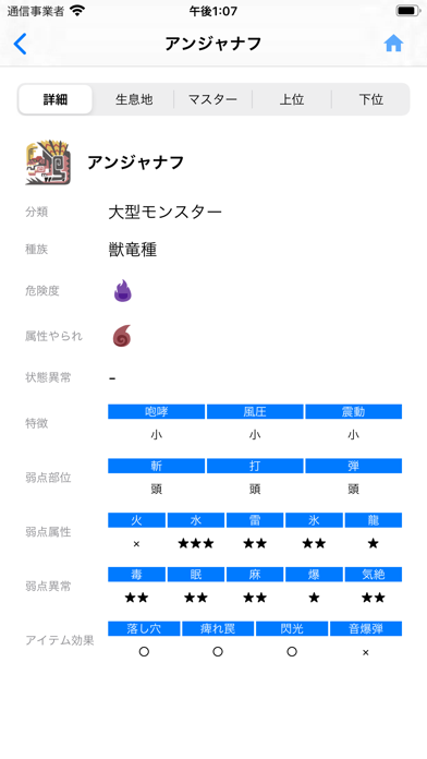 ゲームデータベース モンハンワールド Iphoneアプリ Applion