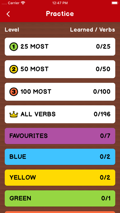Irregular Verbs — Color Verbs iPhone screenshot 5 - Education app