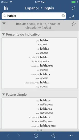Captura de pantalla de Collins Español-inglés en iPhone 2