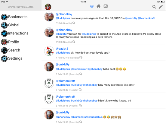 Screenshot #4 pour ChimPnut - Microblog,PM,Chat