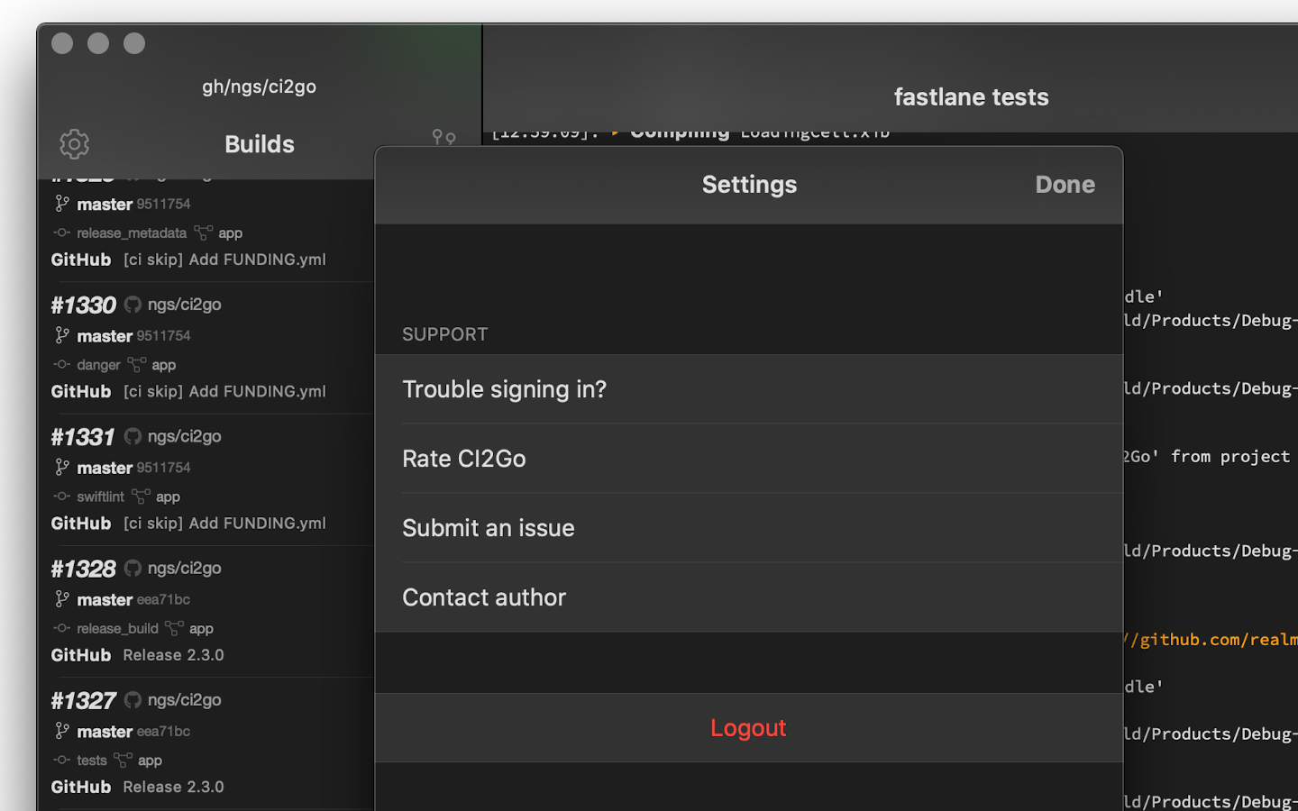 CI2Go The CircleCI Client