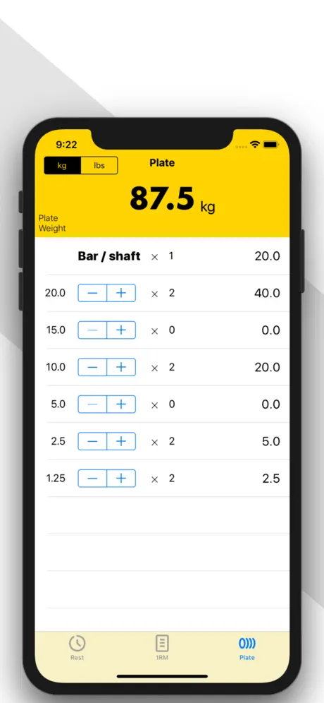 Muscle training/1RM/plate cal