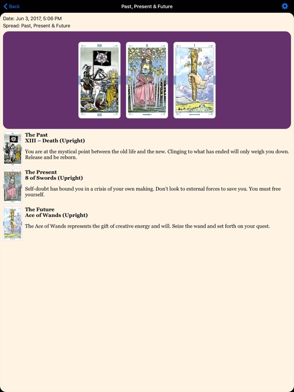 Universal Tarot iPad screenshot 4 - Entertainment app