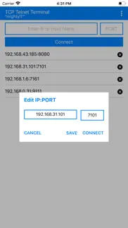 tcp telnet terminal iphone screenshot 2