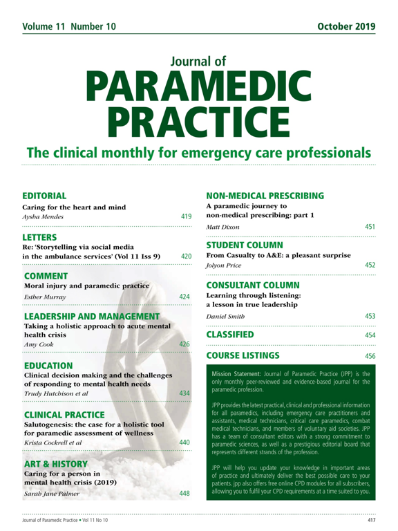 Journal of Paramedic Practice iPad screenshot 2 - Magazines & Newspapers app