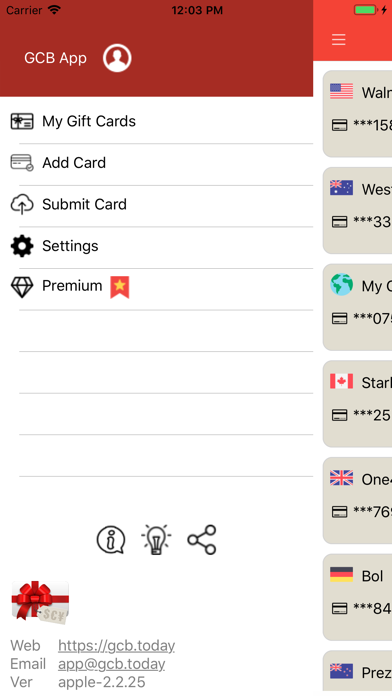 Gift Card Balance (GCB) Screenshot
