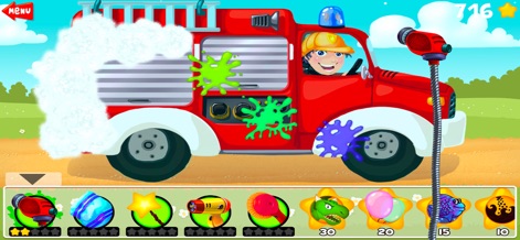 Amazing Car and Truck Wash - fire-truck-wash-game-screen