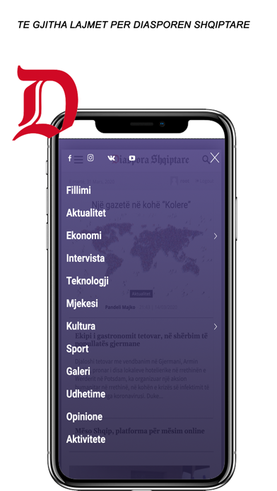 Diaspora Shqiptare.al Screenshot