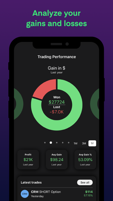kinfo - Trading Journal Screenshot