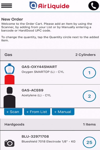 Air Liquide mobile application screenshot 2