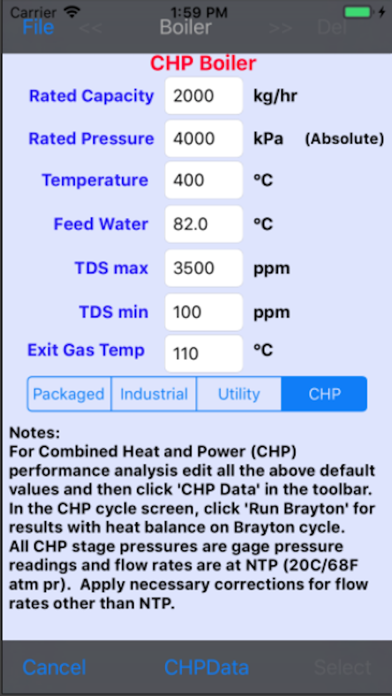 Boiler Efficiency Screenshot