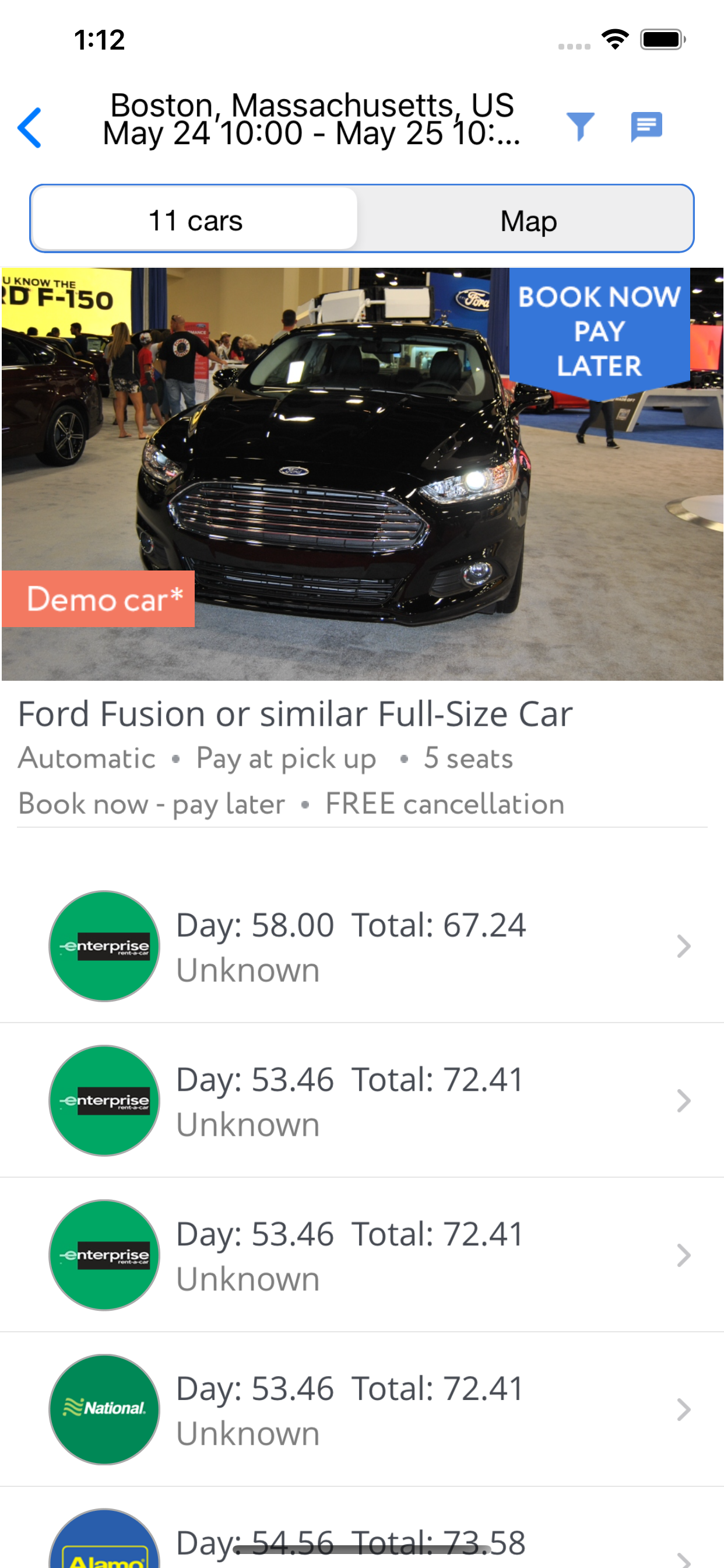 CarzUP - car rental app