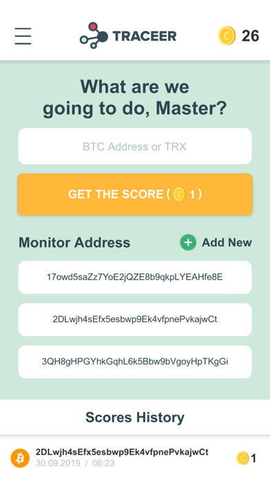 Screenshot #1 pour Traceer - check Bitcoins