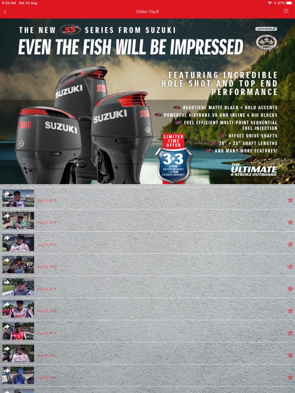 BASS 365 LIVE iPad screenshot 2 - Sports app