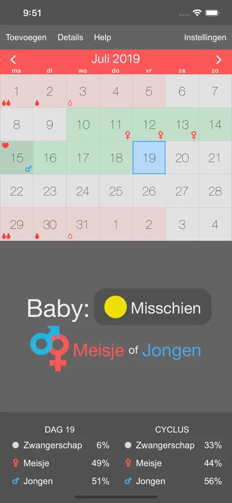 Menstruatiecyclus kalender!