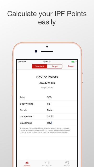 Better IPF Score app screenshot