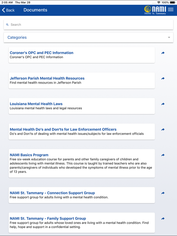 NAMI SELA iPad screenshot 2 - Reference app