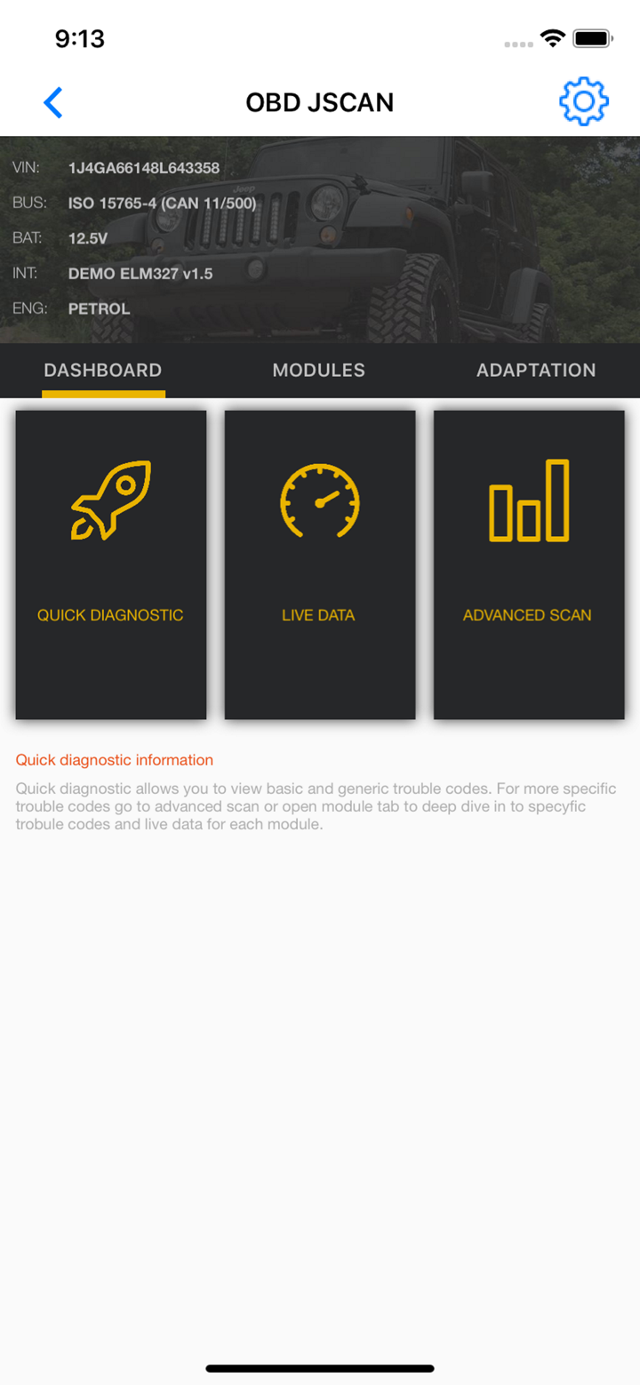 OBD JScan screenshot 2