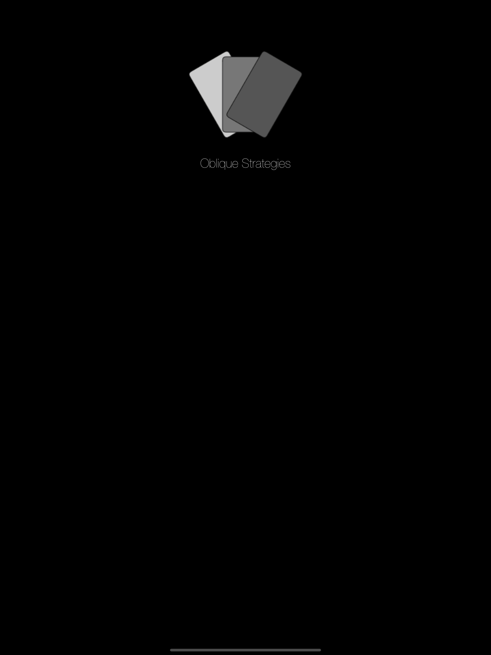 Joey’s Oblique Strategies