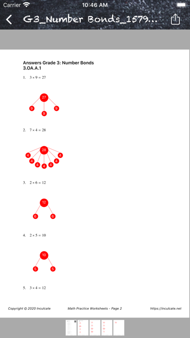 Math Practice Worksheets iPhone screenshot 5 - Education app