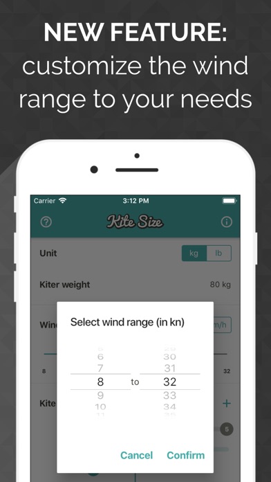 Kite Size Calculator iPhone screenshot 3 - Sports app