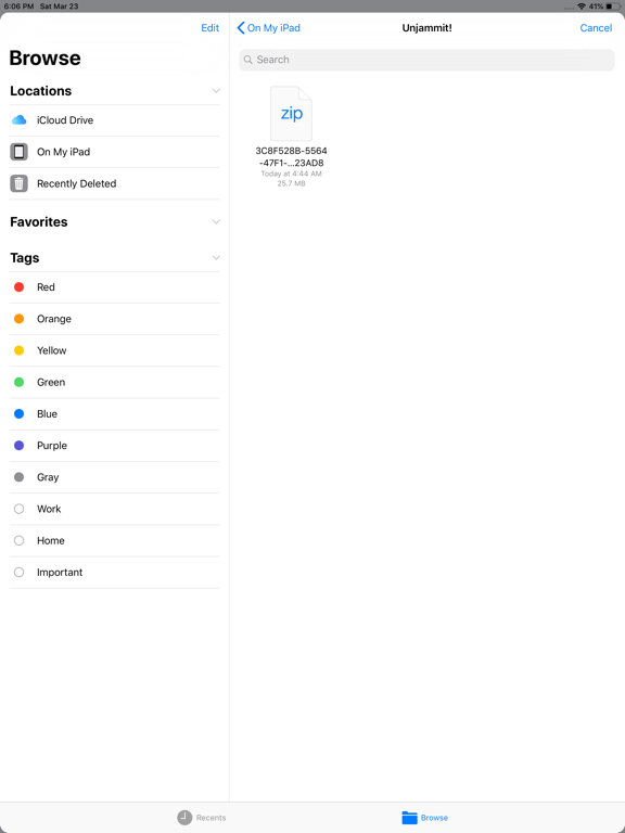 Unjammit! iPad screenshot 3 - Music app